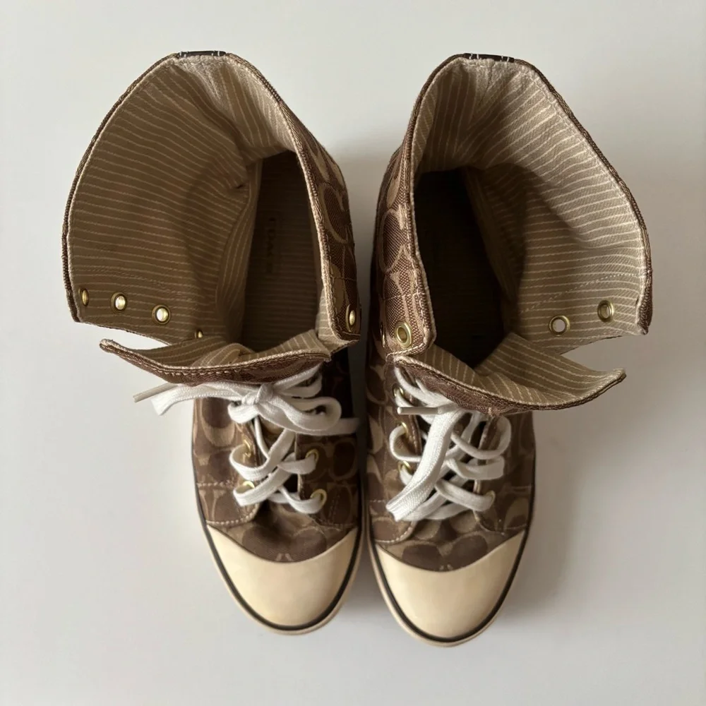 Coach Signature High-Top Sneakers - Picture 8 of 11